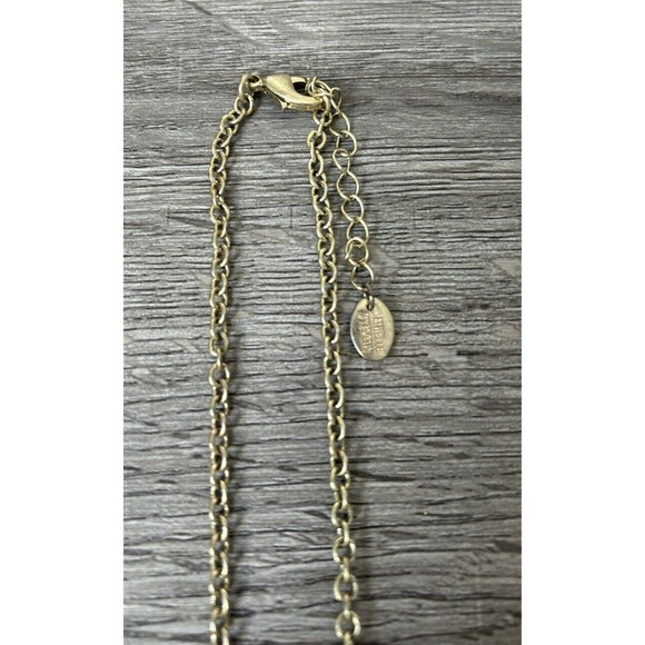 Danielle Stevens Necklace Gold Tone Opal-like Pendant Rhinestone Statement - Picture 3 of 8